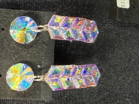 Chevron Crystal Drop Earrings
