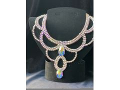 Crystal Pear Drape Necklace