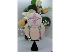 Fancy Pear Line Drop Earrings